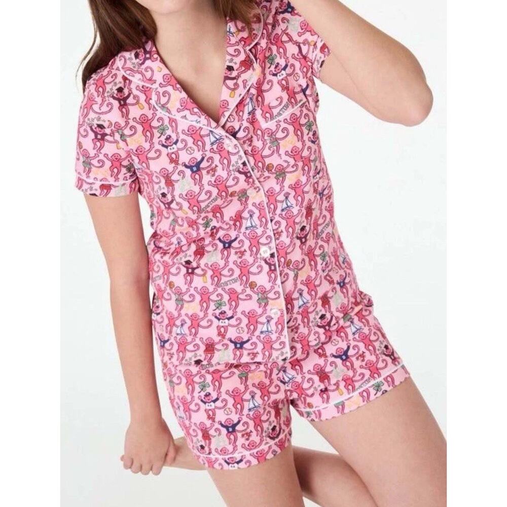 Roller Rabbit Boston themed Monkey Short Pajama Set